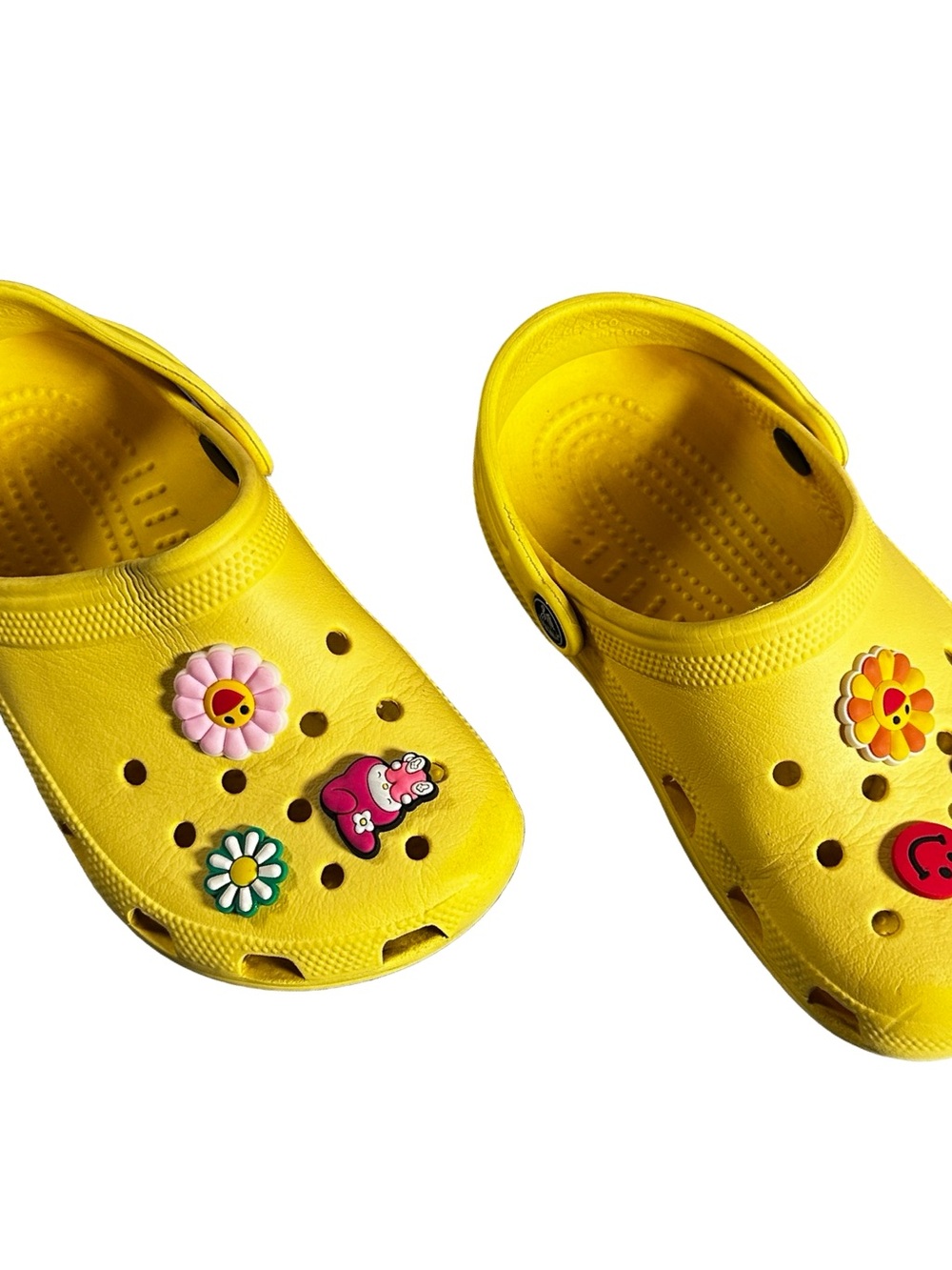 Crocs Kids J2 Classic Clog Yellow Big Kids Shoe Charms Casual Slip On - Picture 2 of 10